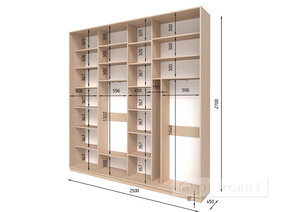 Dulap cu patru uşi "E-Line" SHK 4.1 2500 mm
