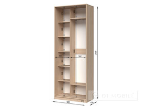 Dulap cu două uşi SHK.1.1 900 mm cu bar / microlift şi rafturi