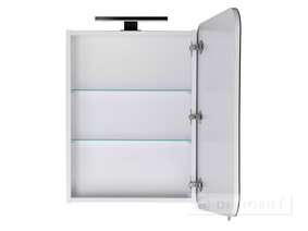 Dulap cu o oglindă în baie "Sorrento Black 41" cu o lampă