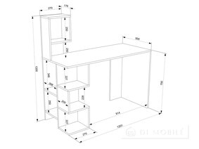 Computer Desk "LEGA 33" într-un depozit la distanță (truffle / nimfea)