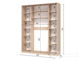 Dulap cu două uşi "E-Line" ShK 3.4 2000 mm