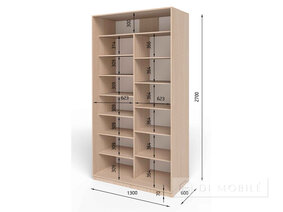 Dulap cu două uşi "E-Line" ShK 2.2 1300 mm cu rafturi