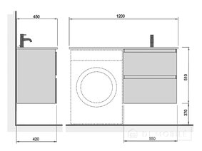 Тумба подвесная с крылом "Unik 60-A"