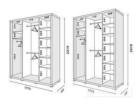 Шкаф купе "Домино" 1774 мм 2-дверный W