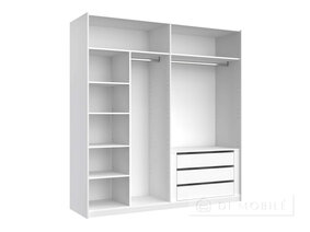 Dulap "Mila" 2.0 x 2.1 m usa Gloss White / Mirror