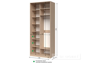 Dulap cu două uşi "E-Line" ShK.1.1 1100 mm