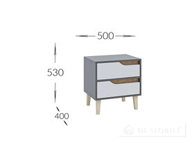 Тумба прикроватная 2Ш "Wood"