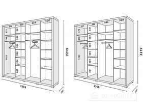 Шкаф купе "Домино" 2368 мм 4-дверный