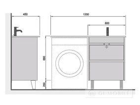Тумба над стиральной машиной с опорами "Polo Loft 60-U"