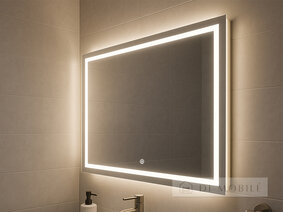 Oglindă orizontală dreptunghiulară cu iluminare frontală