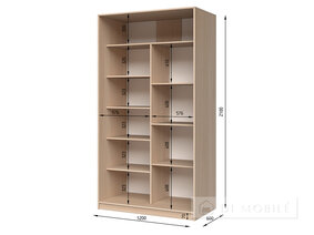 Dulap cu două uşi "E-Line" ShK.1.2 1200 mm cu rafturi