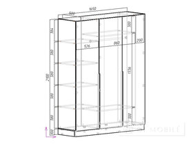 Cabinet pliant cu departamentul de călcat "City C-17" 1650 mm