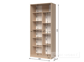 Шкаф-купе двухдверный "E-Line" ШК.1.2 1000 мм с полками